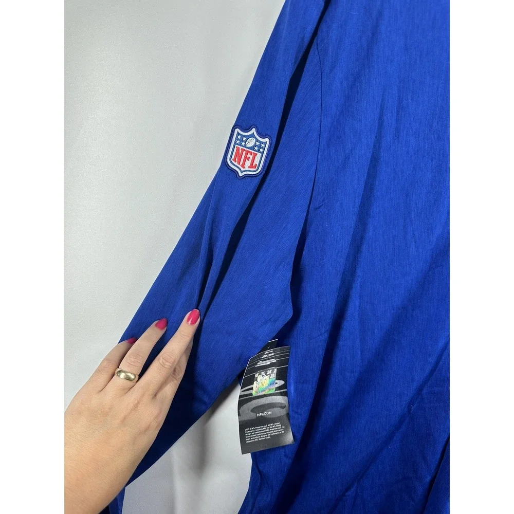 Nike New York Giants NFL Dri-FIT Quarter Zip Pullover Blue Mens XXL 906831-495